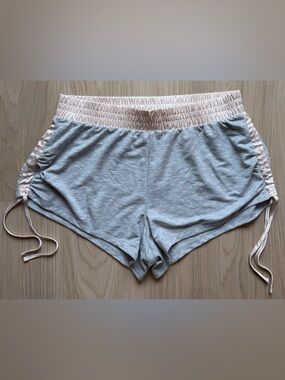 Victoria's Secret Gray Lounge Shorts with Pink Elastic Waistband